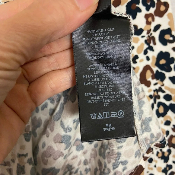 Maeve Anthropologie Katia Ruffled cheetah printed Button-down Blouse Sz 0 - Picture 11 of 15